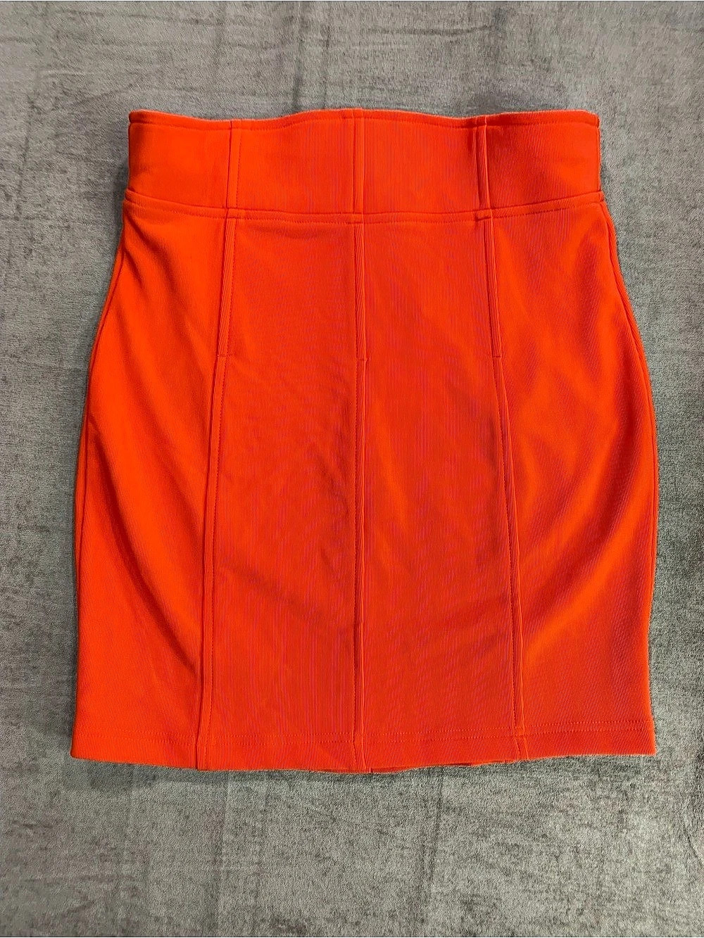 Quii Orange Faux-Boning Corset-Style Mini Skirt Size Large (Runs Small) NWT